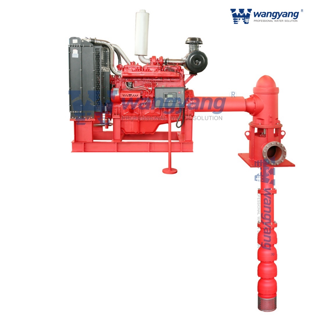 Bomba de turbina vertical com motor diesel